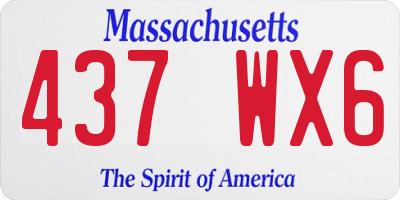 MA license plate 437WX6