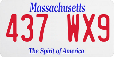 MA license plate 437WX9