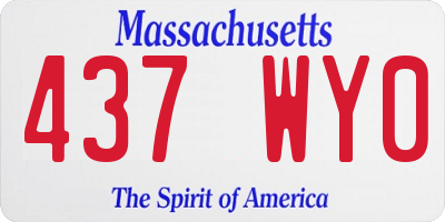MA license plate 437WY0