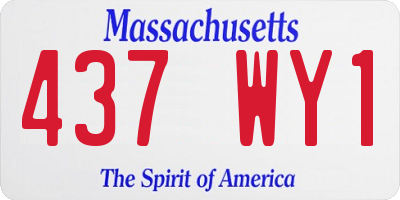 MA license plate 437WY1