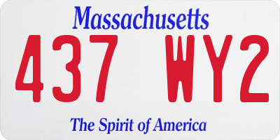 MA license plate 437WY2