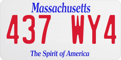 MA license plate 437WY4