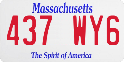 MA license plate 437WY6