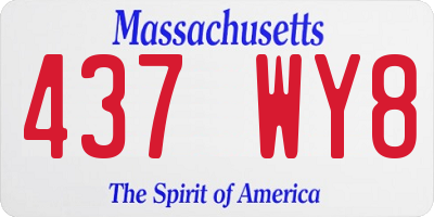 MA license plate 437WY8