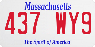 MA license plate 437WY9