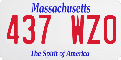 MA license plate 437WZ0