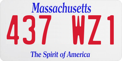 MA license plate 437WZ1
