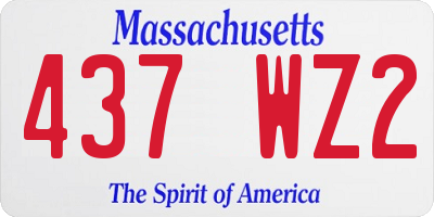 MA license plate 437WZ2