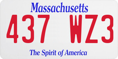 MA license plate 437WZ3
