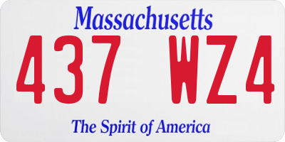 MA license plate 437WZ4