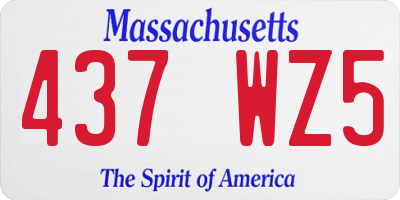 MA license plate 437WZ5