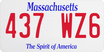 MA license plate 437WZ6