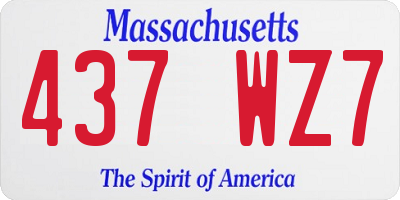 MA license plate 437WZ7
