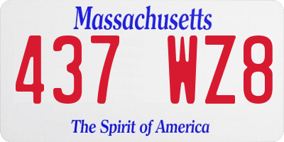 MA license plate 437WZ8
