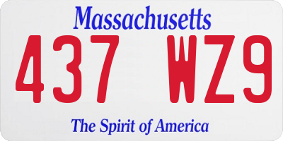 MA license plate 437WZ9