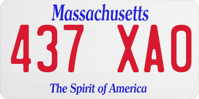 MA license plate 437XA0