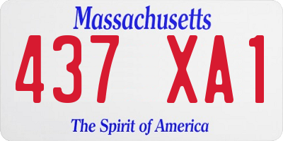 MA license plate 437XA1