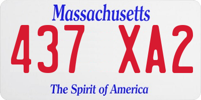 MA license plate 437XA2