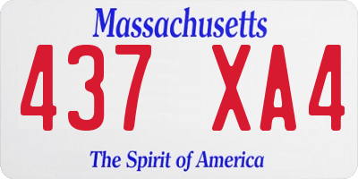 MA license plate 437XA4