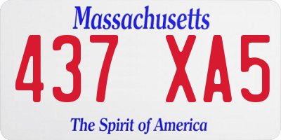 MA license plate 437XA5
