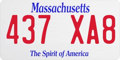 MA license plate 437XA8