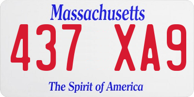 MA license plate 437XA9