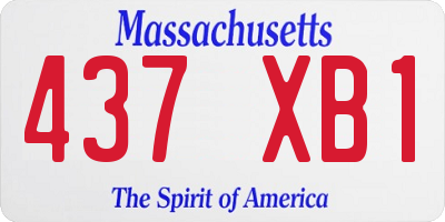 MA license plate 437XB1