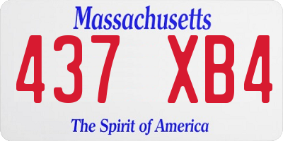 MA license plate 437XB4