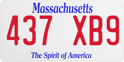 MA license plate 437XB9