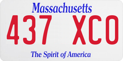 MA license plate 437XC0