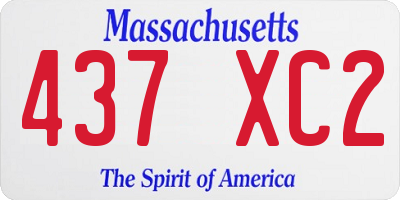 MA license plate 437XC2