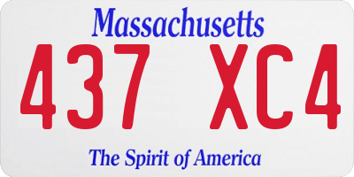 MA license plate 437XC4