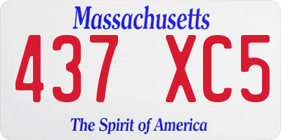 MA license plate 437XC5