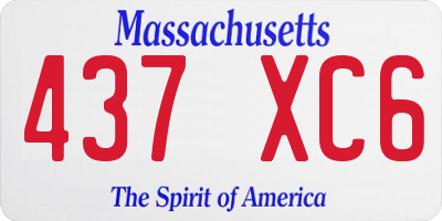 MA license plate 437XC6