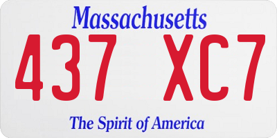 MA license plate 437XC7