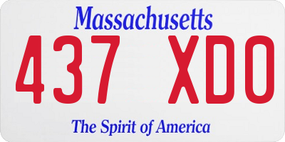 MA license plate 437XD0