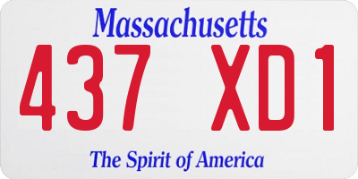 MA license plate 437XD1