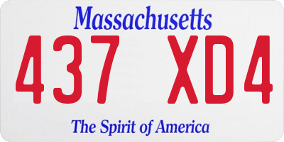 MA license plate 437XD4