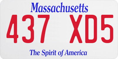 MA license plate 437XD5