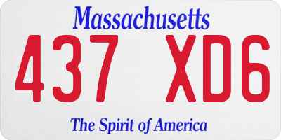 MA license plate 437XD6