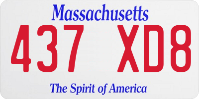 MA license plate 437XD8