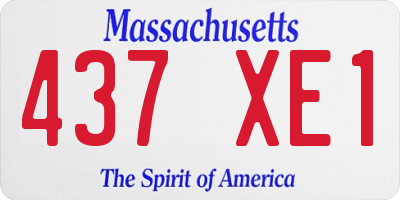 MA license plate 437XE1