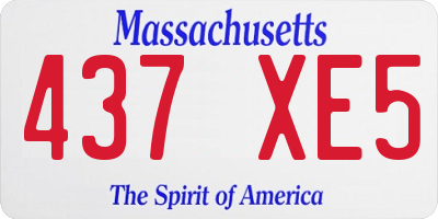 MA license plate 437XE5