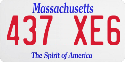 MA license plate 437XE6