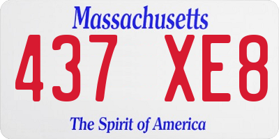 MA license plate 437XE8