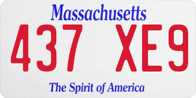 MA license plate 437XE9