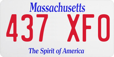 MA license plate 437XF0