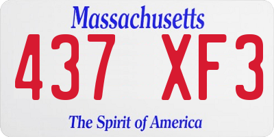 MA license plate 437XF3