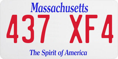 MA license plate 437XF4
