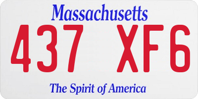 MA license plate 437XF6